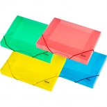Mapa plastic A4 cu elastic - inmagazinare 4 cm (4 culori: rosu,verde,albastru si galben transparent)