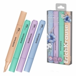 Set 4 bucati text marker Visioline V-17 Pastel Bloom, menta, portocaliu, albastru deschis, lila 