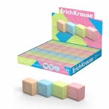 Radiera ErichKrause CUBE, culori pastelate, fara praf, 36buc/display. 