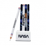 Set 5 buc Pix Nasa 3015 cu capac, 5buc/blister, mina albastra, modele asortatate NASA