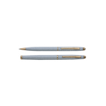 Set pix si roller Crystal 1003 White, cu mecanism, mina culoare albastru, varf din otel inoxidabil de 0,6 mm