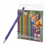 Creioane color cu mecanism retractabil, corp hexagonal, 12 culori pe cutie, mina de 3mm.  