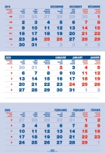 Calendar perete TRIPTIC