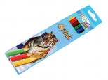 Creioane color 6 culori/set 17.7cm  ZOO