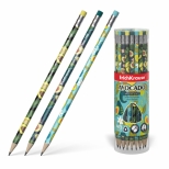 Creion cu radiera graphite, corp color model AVOCADO, corp triunghiular, 42buc/borcan. 