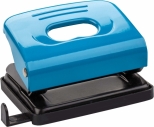 Perforator cu limitator, metalic, pentru 18 coli, culori asortate albastru si negru